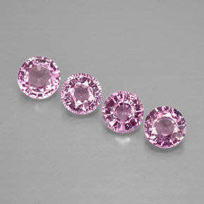 캐럿 천연 퍼플 핑크 사파이어 보석, 라운드 컷, 4.26 mm, VVS