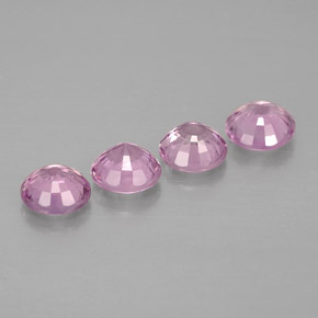 캐럿 천연 퍼플 핑크 사파이어 보석, 라운드 컷, 4.26 mm, VVS