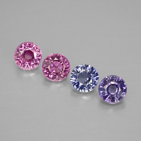 캐럿 천연 멀티컬러 사파이어 보석, 라운드 컷, 3.93 mm, VVS-VS