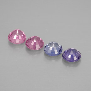 캐럿 천연 멀티컬러 사파이어 보석, 라운드 컷, 3.93 mm, VVS-VS