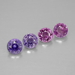 캐럿 천연 멀티컬러 사파이어 보석, 라운드 컷, 3.93 mm, VVS-VS