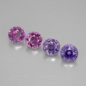 캐럿 천연 멀티컬러 사파이어 보석, 라운드 컷, 3.93 mm, VVS-VS