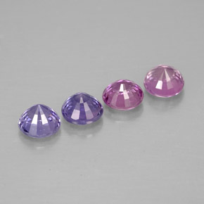 캐럿 천연 멀티컬러 사파이어 보석, 라운드 컷, 3.93 mm, VVS-VS