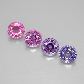 캐럿 천연 멀티컬러 사파이어 보석, 라운드 컷, 4.06 mm, VVS-VS