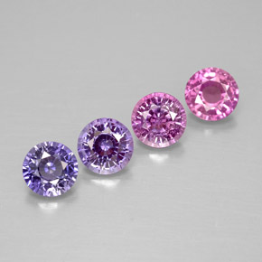 캐럿 천연 멀티컬러 사파이어 보석, 라운드 컷, 4.06 mm, VVS-VS