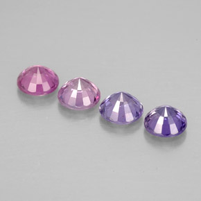 캐럿 천연 멀티컬러 사파이어 보석, 라운드 컷, 4.06 mm, VVS-VS