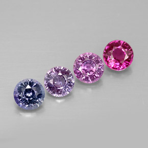 캐럿 천연 멀티컬러 사파이어 보석, 라운드 컷, 3.84 mm, VVS