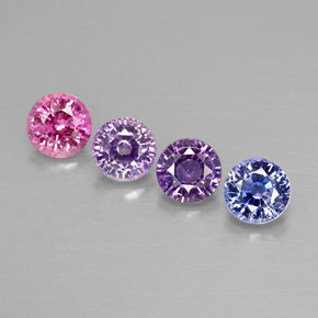 캐럿 천연 멀티컬러 사파이어 보석, 라운드 컷, 4.06 mm, VVS-VS