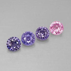 캐럿 천연 멀티컬러 사파이어 보석, 라운드 컷, 4.01 mm, VVS-VS