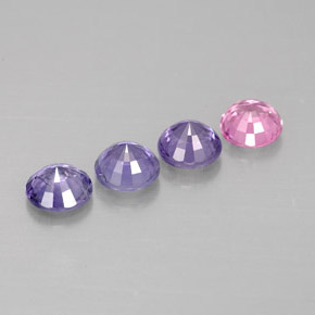 캐럿 천연 멀티컬러 사파이어 보석, 라운드 컷, 4.01 mm, VVS-VS