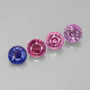 캐럿 천연 멀티컬러 사파이어 보석, 라운드 컷, 3.96 mm, VVS