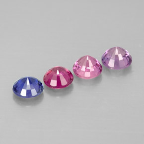 캐럿 천연 멀티컬러 사파이어 보석, 라운드 컷, 3.96 mm, VVS