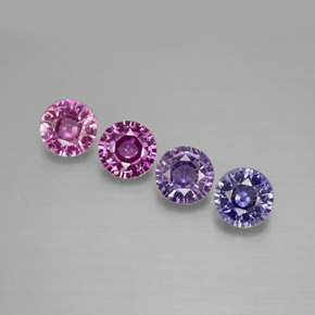 캐럿 천연 멀티컬러 사파이어 보석, 라운드 컷, 4.01 mm, VVS