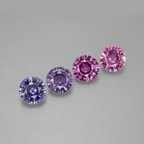 캐럿 천연 멀티컬러 사파이어 보석, 라운드 컷, 4.01 mm, VVS