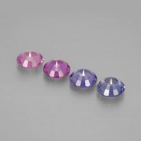 캐럿 천연 멀티컬러 사파이어 보석, 라운드 컷, 4.01 mm, VVS