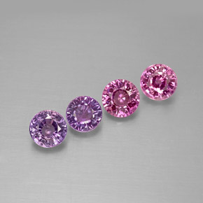 캐럿 천연 멀티컬러 사파이어 보석, 라운드 컷, 3.89 mm, VVS