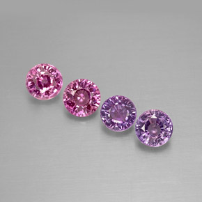 캐럿 천연 멀티컬러 사파이어 보석, 라운드 컷, 3.89 mm, VVS