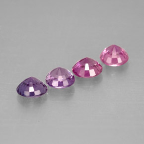 캐럿 천연 멀티컬러 사파이어 보석, 라운드 컷, 3.89 mm, VVS