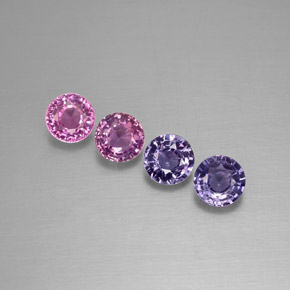 캐럿 천연 멀티컬러 사파이어 보석, 라운드 컷, 3.85 mm, VVS