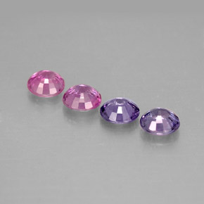 캐럿 천연 멀티컬러 사파이어 보석, 라운드 컷, 3.85 mm, VVS
