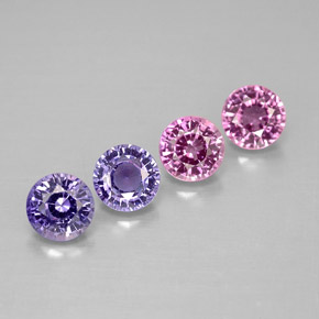 캐럿 천연 멀티컬러 사파이어 보석, 라운드 컷, 4.06 mm, VVS-VS