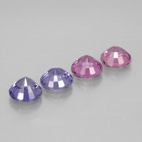 캐럿 천연 멀티컬러 사파이어 보석, 라운드 컷, 4.06 mm, VVS-VS