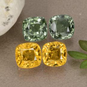 2.75캐럿 천연 멀티컬러 사파이어 보석, 쿠션 컷, 4.6×4.6 mm, VVS