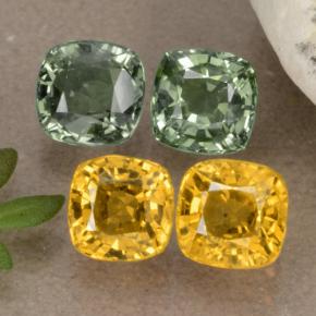 2.75캐럿 천연 멀티컬러 사파이어 보석, 쿠션 컷, 4.6×4.6 mm, VVS