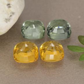 2.75캐럿 천연 멀티컬러 사파이어 보석, 쿠션 컷, 4.6×4.6 mm, VVS