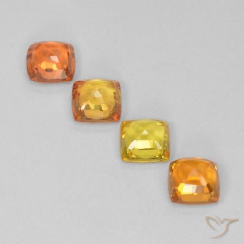 1.80캐럿 천연 멀티컬러 사파이어 보석, 쿠션 컷, 4.1×4.1 mm, VVS