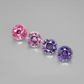 캐럿 천연 멀티컬러 사파이어 보석, 라운드 컷, 4.09 mm, VVS