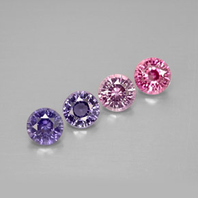 캐럿 천연 멀티컬러 사파이어 보석, 라운드 컷, 4.09 mm, VVS