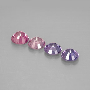 캐럿 천연 멀티컬러 사파이어 보석, 라운드 컷, 4.09 mm, VVS