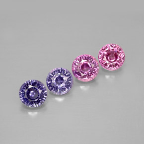 캐럿 천연 멀티컬러 사파이어 보석, 라운드 컷, 4.06 mm, VVS