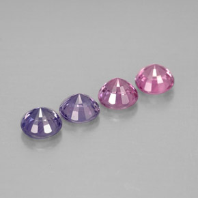 캐럿 천연 멀티컬러 사파이어 보석, 라운드 컷, 4.06 mm, VVS