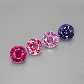 캐럿 천연 멀티컬러 사파이어 보석, 라운드 컷, 4.27 mm, VVS-VS