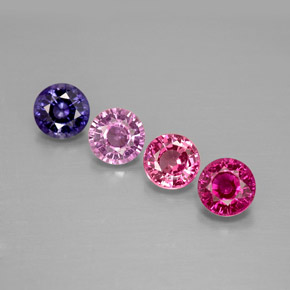 캐럿 천연 멀티컬러 사파이어 보석, 라운드 컷, 4.27 mm, VVS-VS