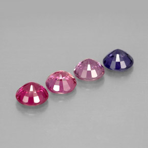 캐럿 천연 멀티컬러 사파이어 보석, 라운드 컷, 4.27 mm, VVS-VS