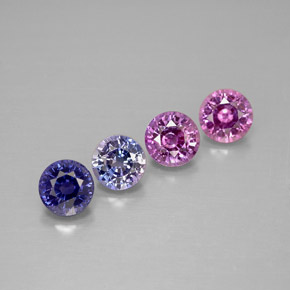 캐럿 천연 멀티컬러 사파이어 보석, 라운드 컷, 4.03 mm, VVS-VS