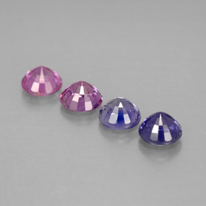 캐럿 천연 멀티컬러 사파이어 보석, 라운드 컷, 4.03 mm, VVS-VS