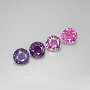 캐럿 천연 멀티컬러 사파이어 보석, 라운드 컷, 4.06 mm, VVS-VS