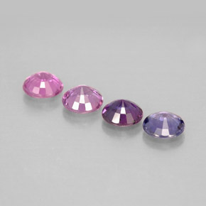 캐럿 천연 멀티컬러 사파이어 보석, 라운드 컷, 4.06 mm, VVS-VS