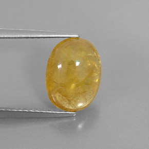 4.29캐럿 천연 옐로우 사파이어, 투명한, 11.3×8.6 mm, 투명/반투명