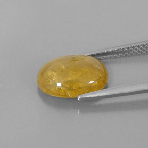 4.29캐럿 천연 옐로우 사파이어, 투명한, 11.3×8.6 mm, 투명/반투명