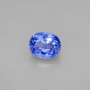 2.05캐럿 천연 블루 사파이어, 타원형 컷, 7.5×6.1 mm, VVS