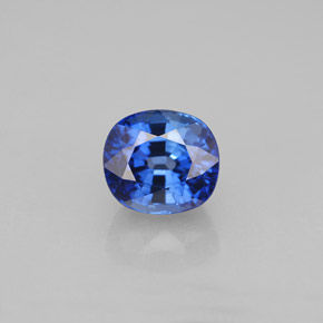 2.14캐럿 천연 블루 사파이어, 쿠션 컷, 7×6.3 mm, VVS-VS