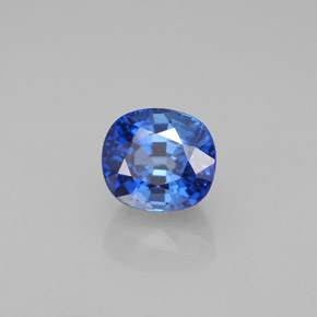 2.14캐럿 천연 블루 사파이어, 쿠션 컷, 7×6.3 mm, VVS-VS