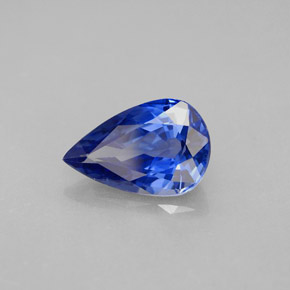 2.29캐럿 천연 블루 사파이어, 배 모양, 10.4×6.8 mm, VVS