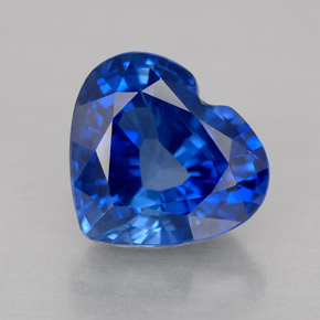 3.03캐럿 천연 블루 사파이어, 하트 모양, 8.4×9.3 mm, VVS-VS