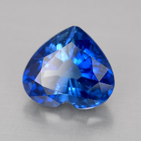 3.03캐럿 천연 블루 사파이어, 하트 모양, 8.4×9.3 mm, VVS-VS